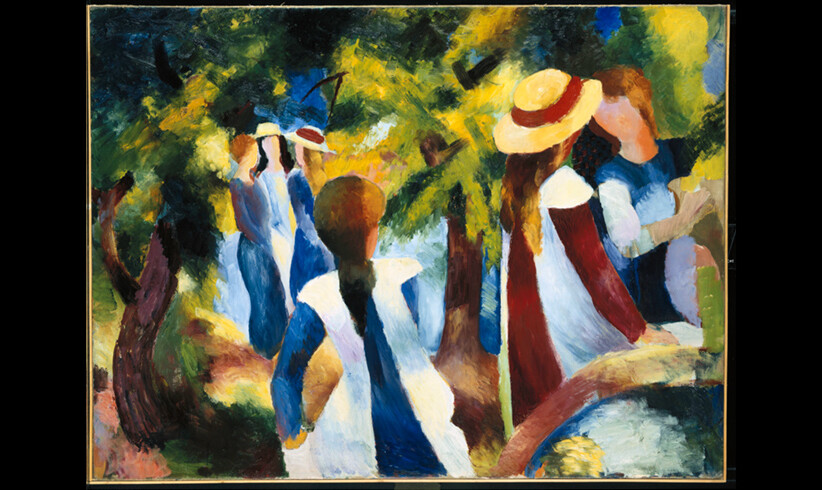 August Macke, Mädchen unter Bäumen, 1914